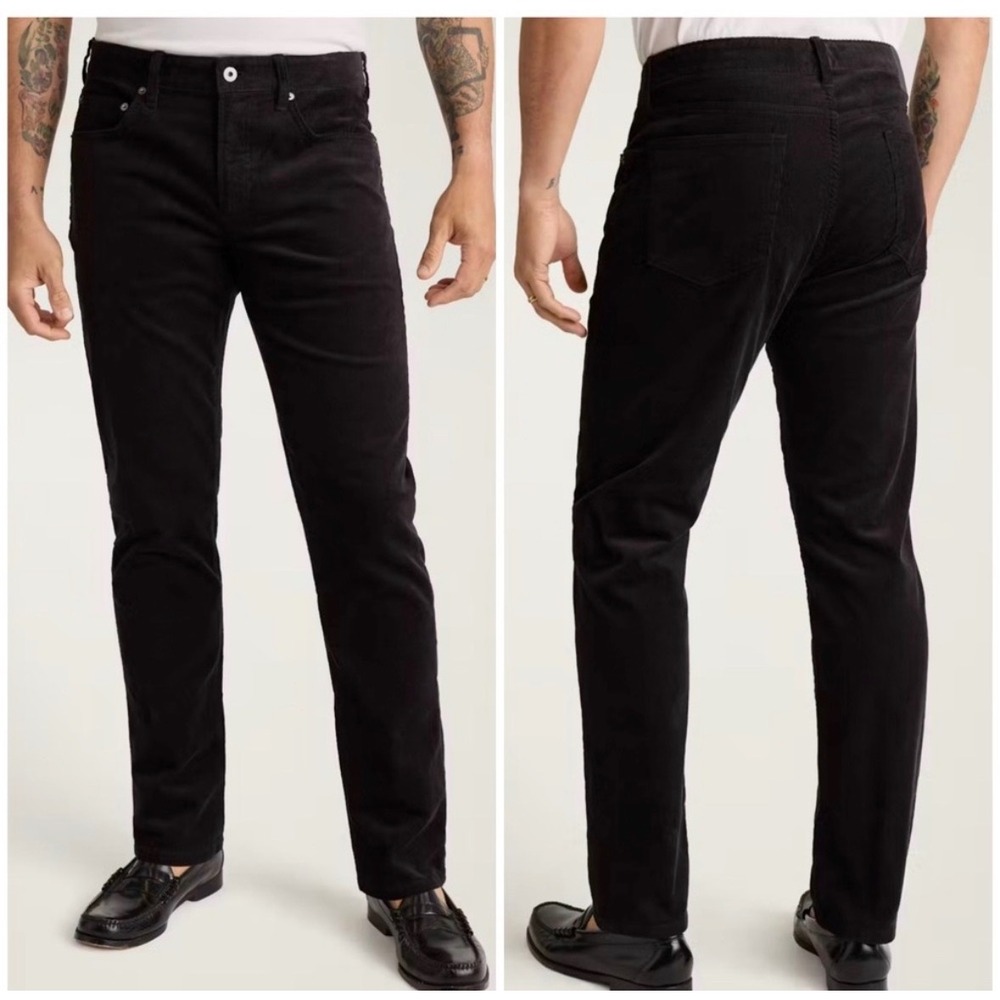 Bonobos Mens French‎ Corduroy Straight Leg Pants Black 32x32 Stretch